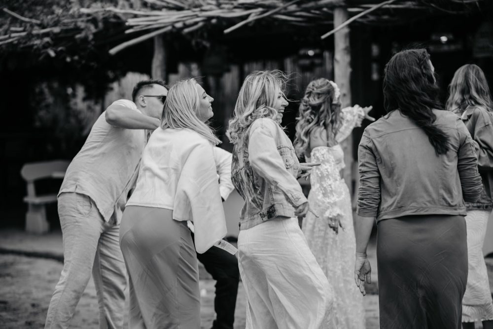 Wedding guests dancing on Levan Island in Istria