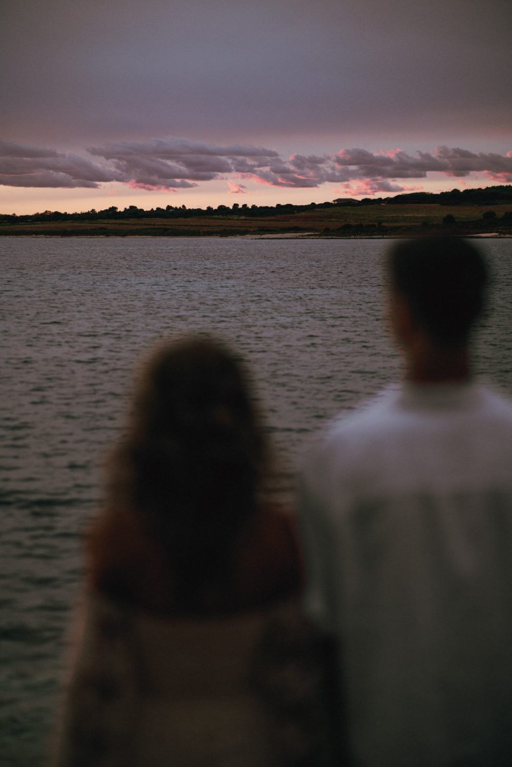 Newlyweds enjoying the sunset on Levan Island in Istria