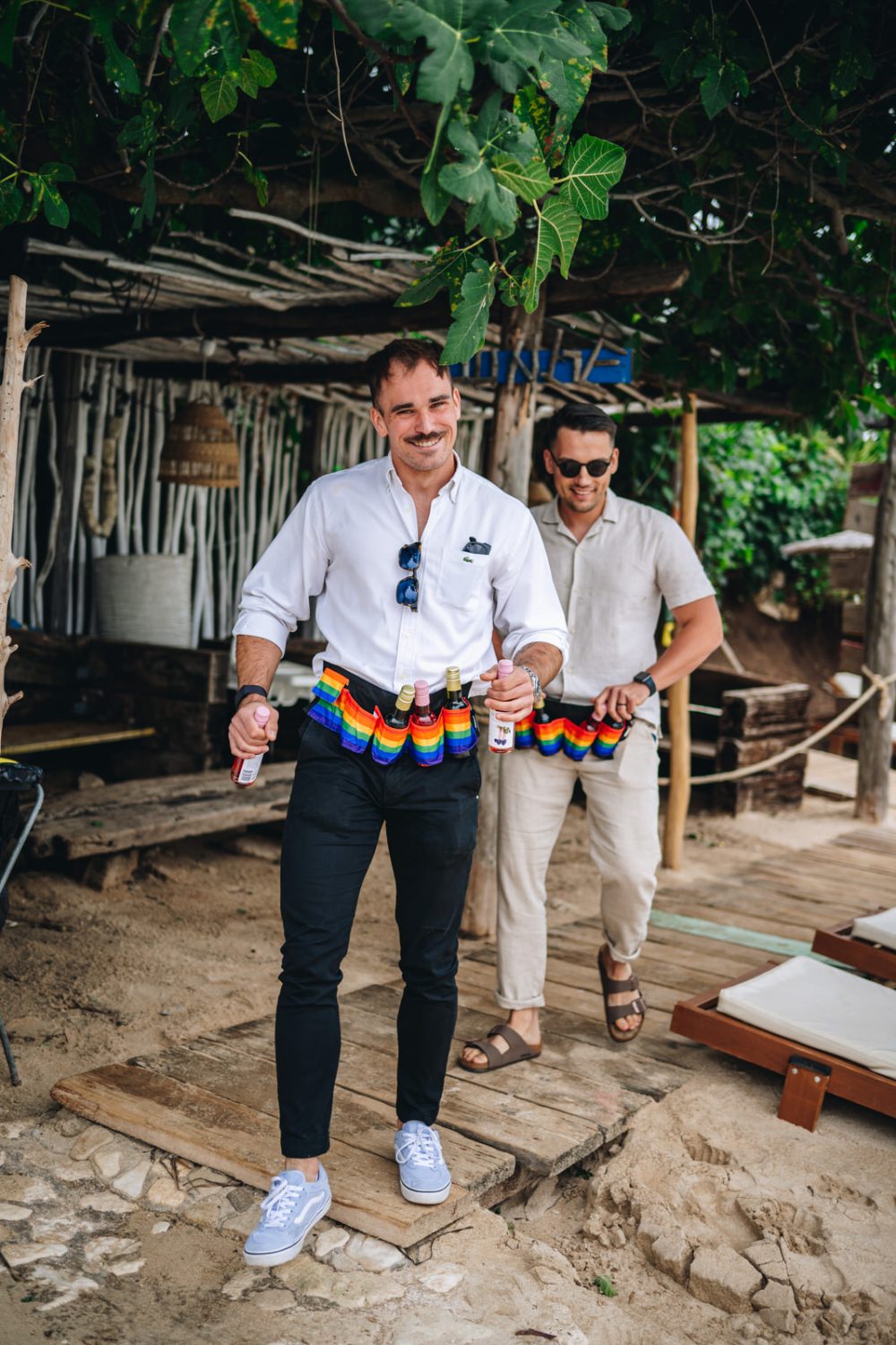 Wedding guests enjoying themselves at a wedding on Levan Island, Istria