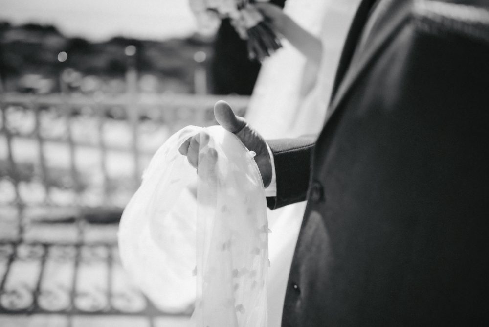 Bride before the church wedding ceremony in Vis