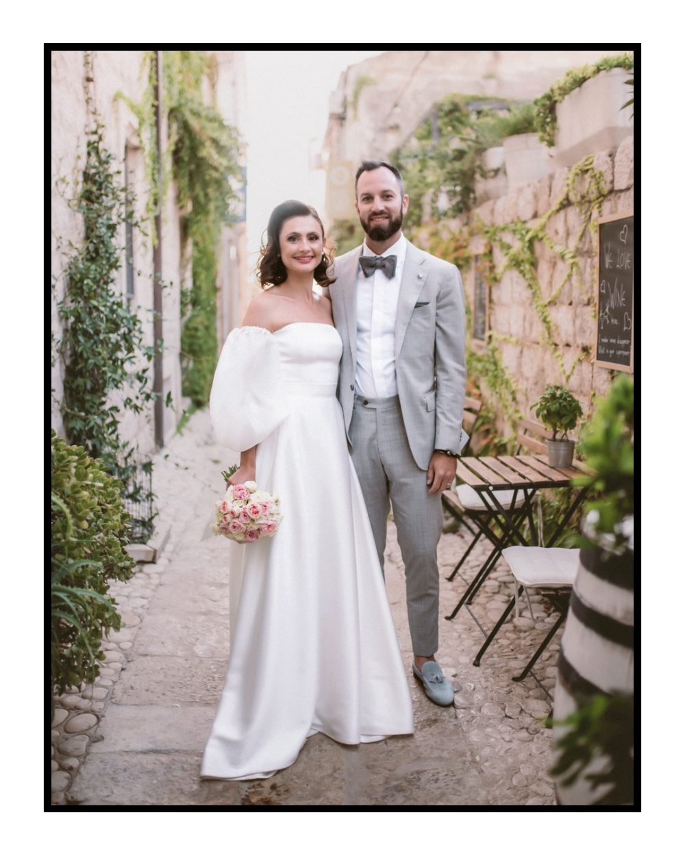 Bride and groom at the San Giorgio Hotel in Vis