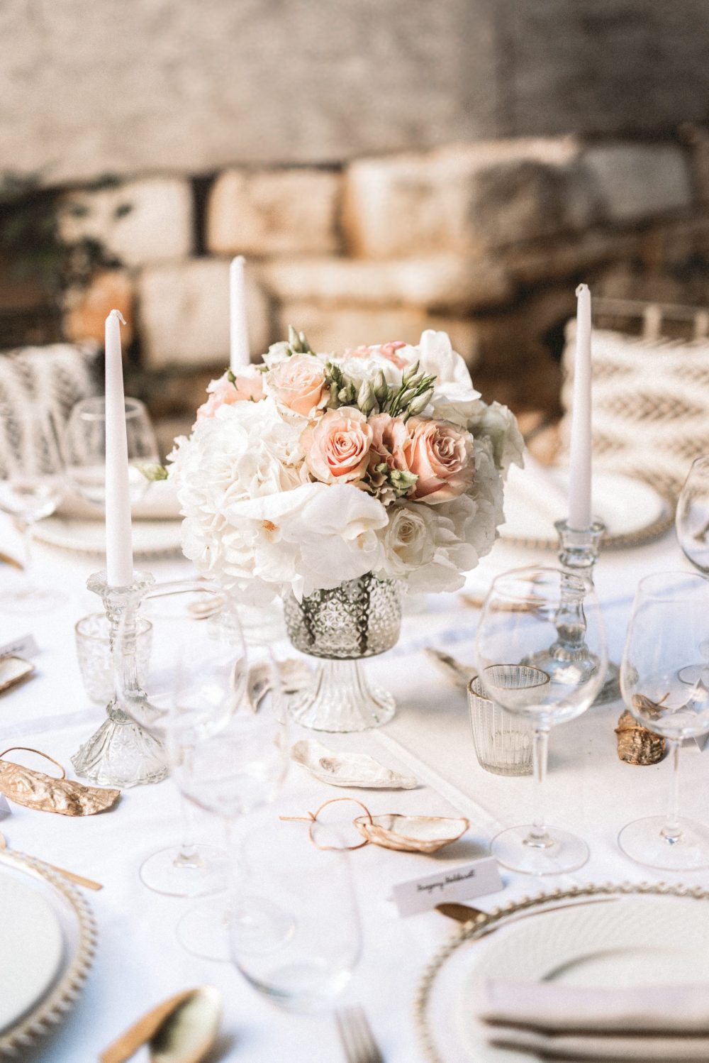 Wedding table decorations at the San Giorgio Hotel in Vis
