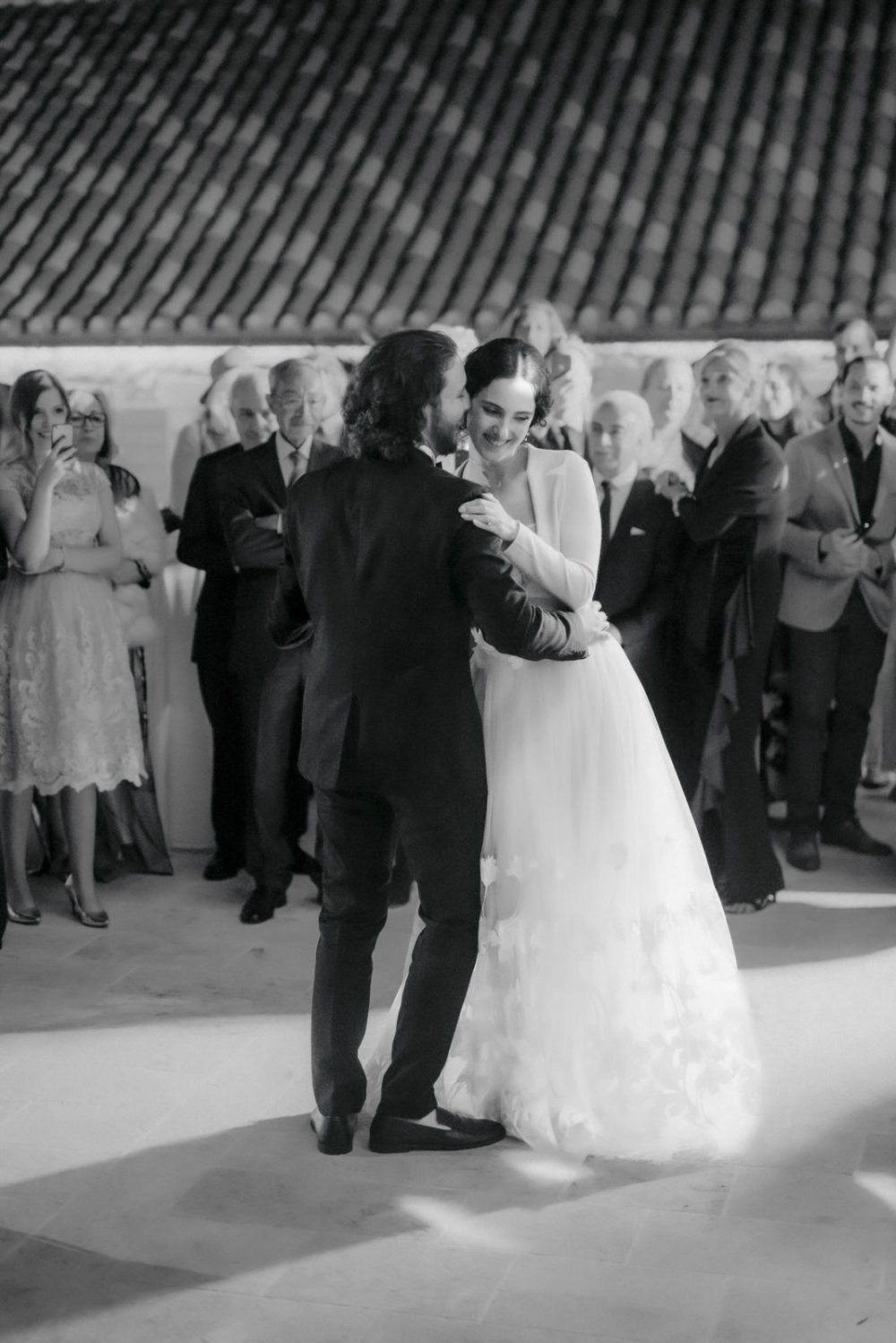 Bride and groom dancing at Martinis Marchi Castle captured by Croatian photographer