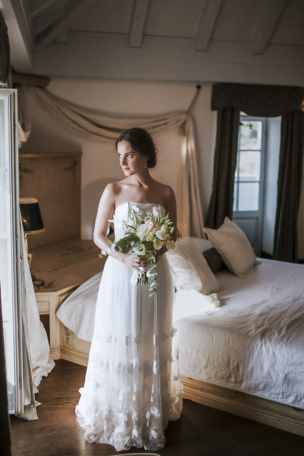 Stunning Bridal portrait at Martinis Marchi Castle captured by Viktor Pravdica