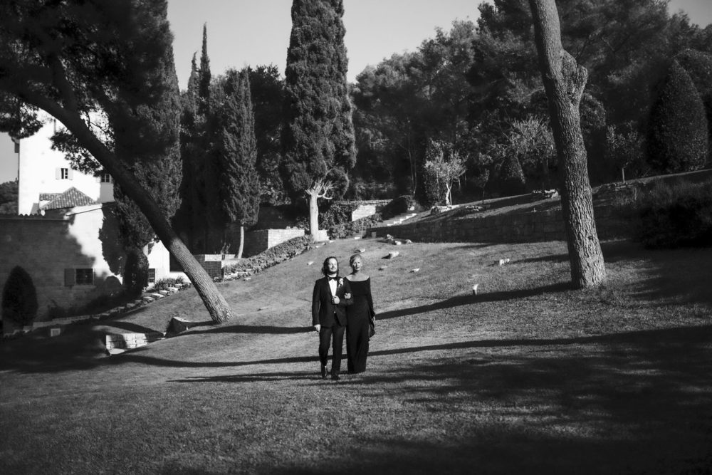 Groom & his mother walking down the aisle at Martinis Marchi Castle on Solta Island